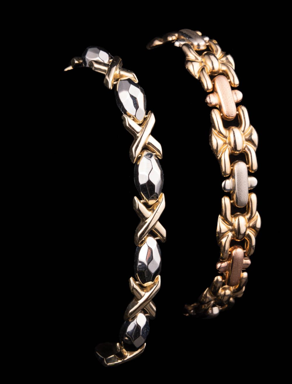 14 KT TRICOLOR GOLD LINK BRACELET14 31c031