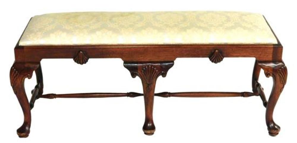 BENCH, CHIPPENDALE STYLE, MAHOGANY,