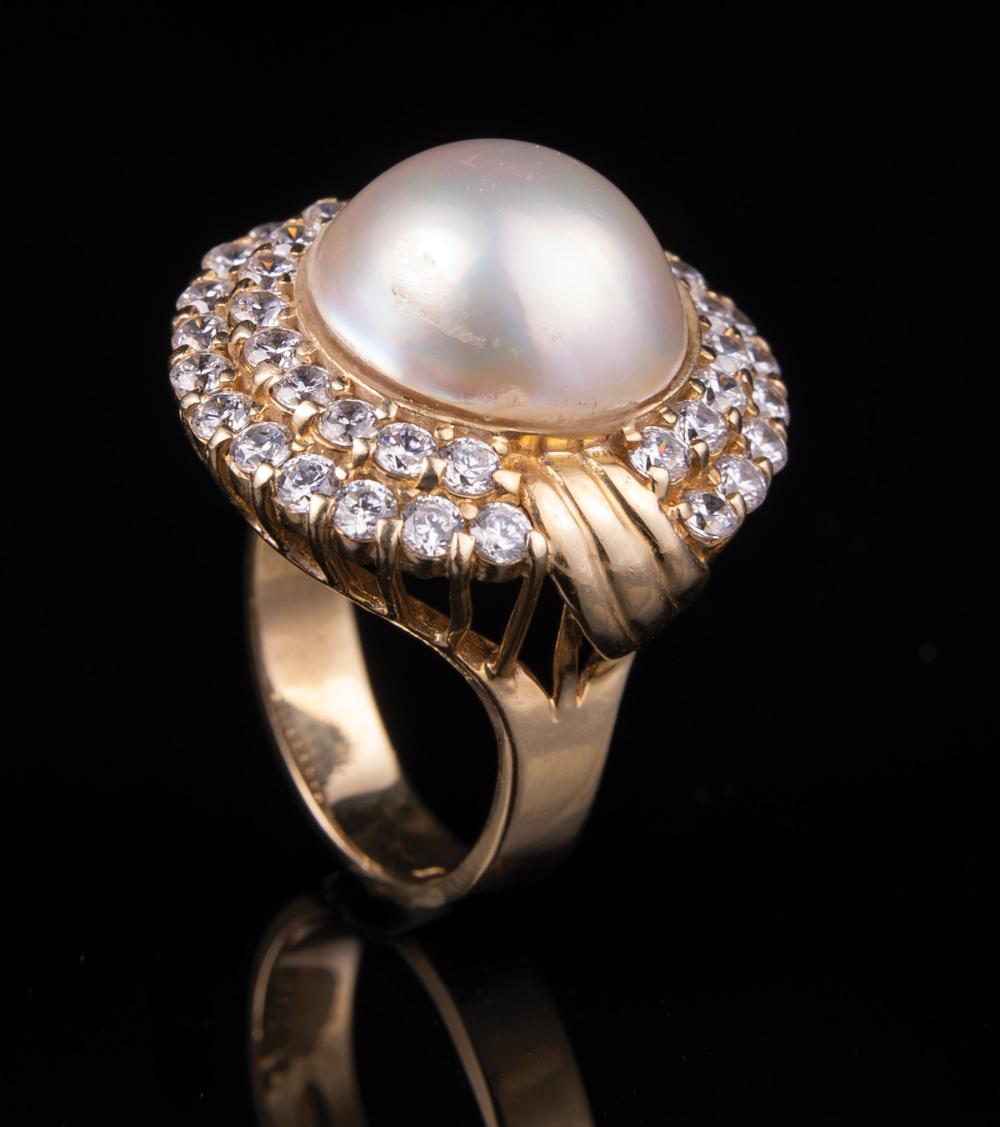 14 KT YELLOW GOLD MABE PEARL 31c05d