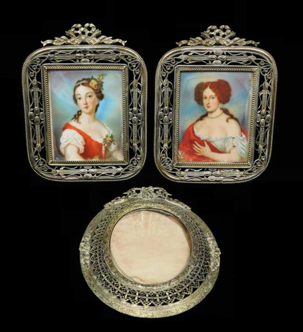 TWO MINIATURE PORTRAITS ON POSSIBLY