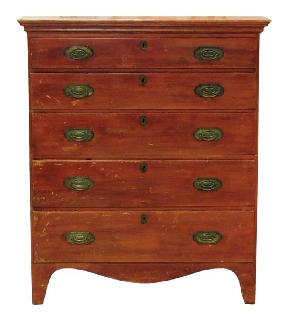 HEPPLEWHITE TALL CHEST WITH RED 31c07c