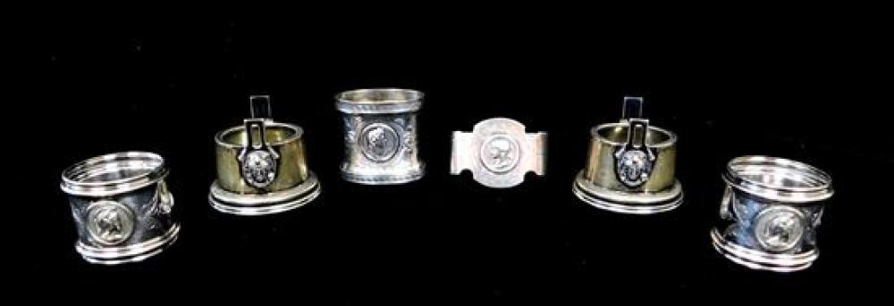 SILVER: SIX PIECES, MEDALLION HOLLOWWARE,