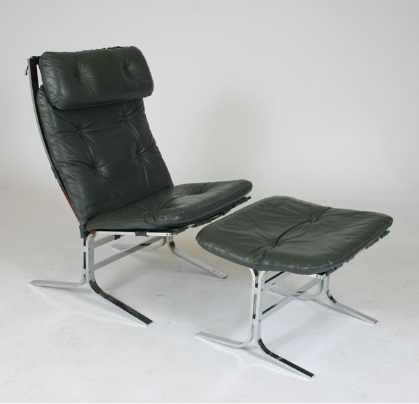 Danish Modern leather lounge chair 4f9aa