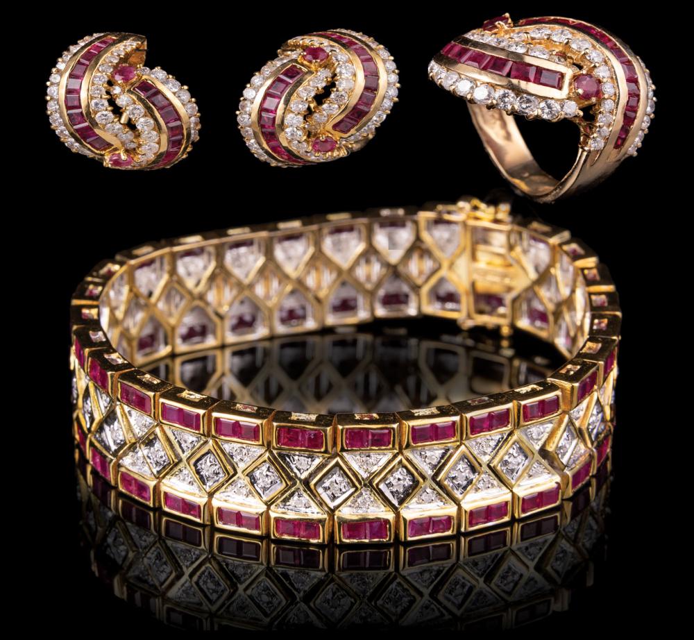 14 KT YELLOW GOLD RUBY AND DIAMOND 31c0aa