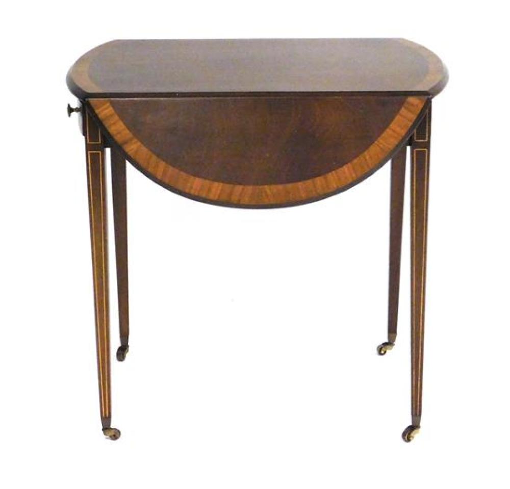 PEMBROKE INLAID TABLE, 20TH C.,