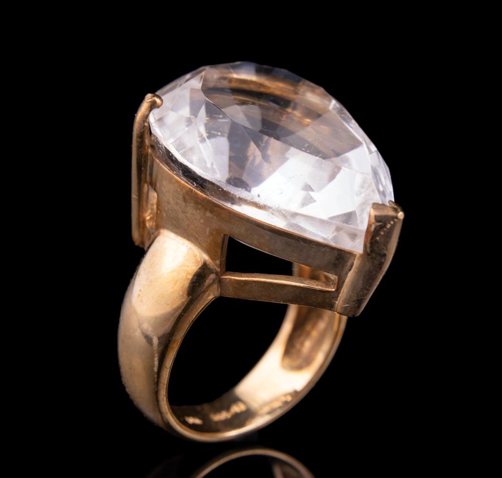 14 KT. YELLOW GOLD, PEAR-SHAPED