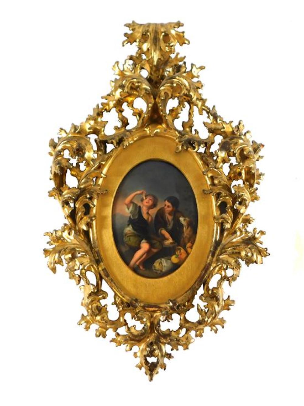 HAND-PAINTED PORCELAIN PLAQUE IN FLORENTINE