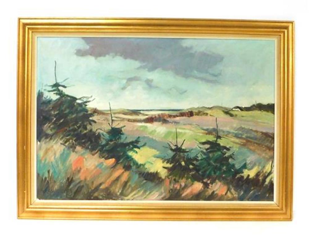 20TH C. OIL ON CANVAS, DEPICTS LANDSCAPE