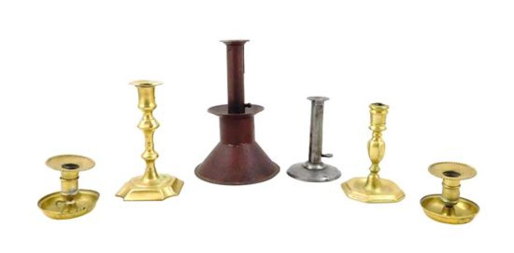 SIX EARLY CANDLESTICKS, 18TH AND