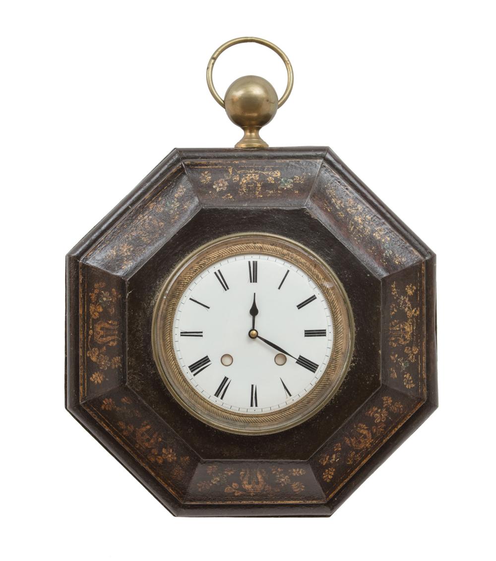 FRENCH TOLE PEINTE WALL CLOCKAntique 31c1dd