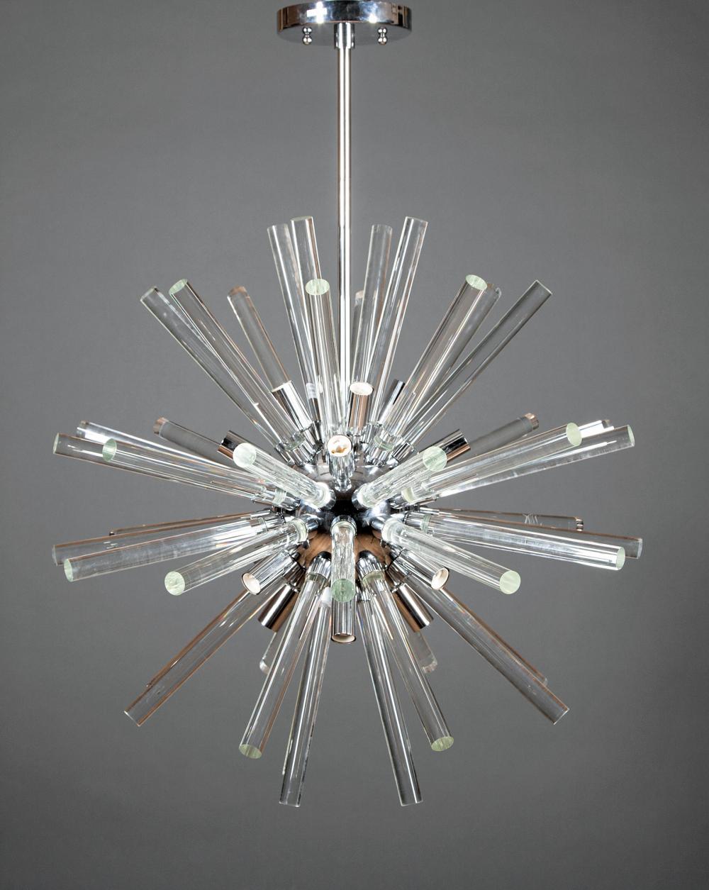 CHROMED METAL AND GLASS ROD STARBURST