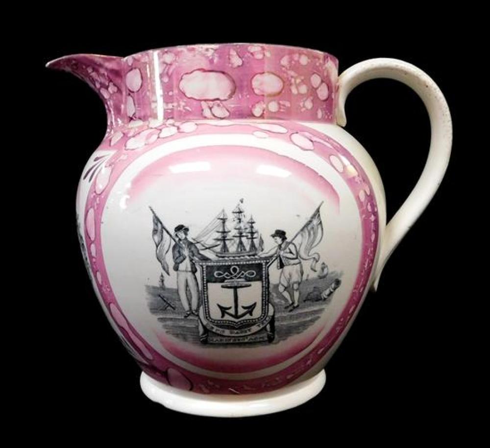 SUNDERLAND PINK LUSTRE PITCHER  31c26c