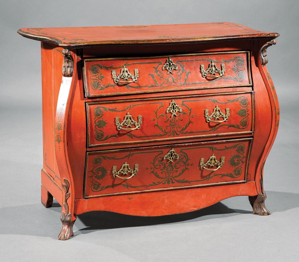 CHINOISERIE PAINTED, PARCEL GILT