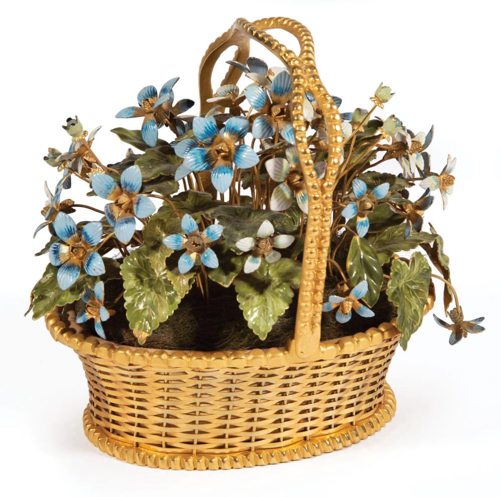 GILT BRASS BASKET WITH ENAMELED 31c2bf