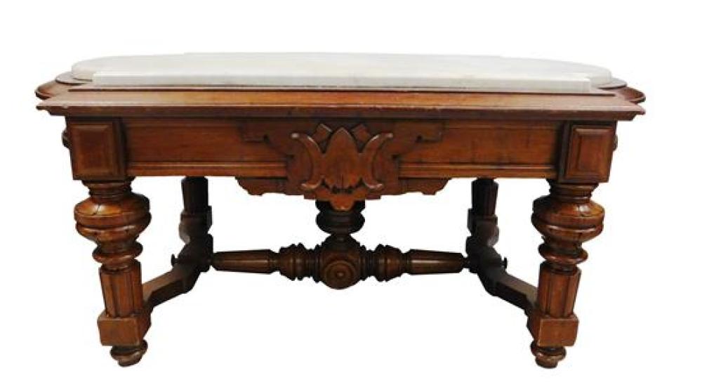 EASTLAKE MARBLE-TOP TABLE, LATE 19TH