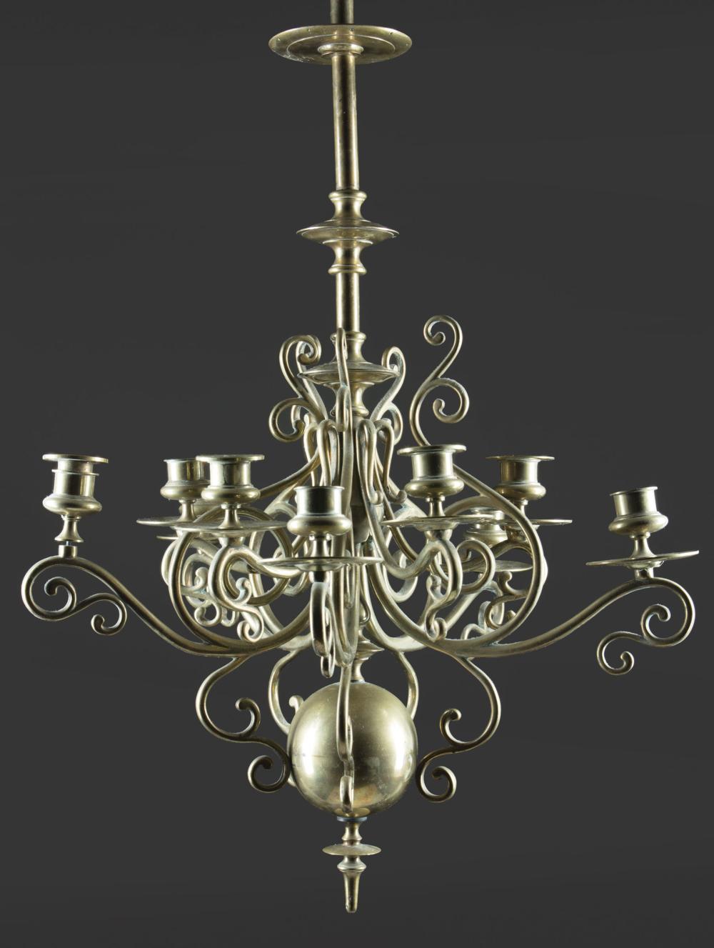 CONTINENTAL BRASS TEN LIGHT CHANDELIERContinental 31c336