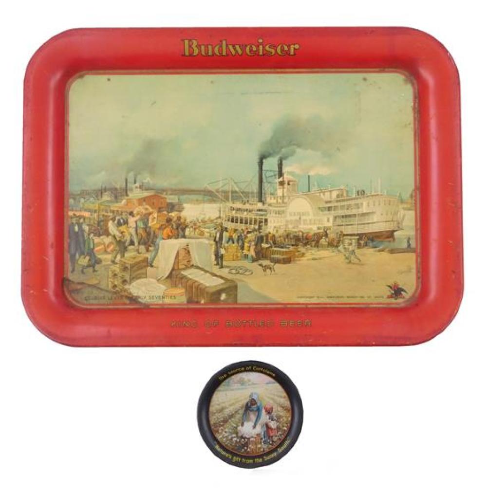 BLACK AMERICANA: TWO TIN TRAYS SHOWING