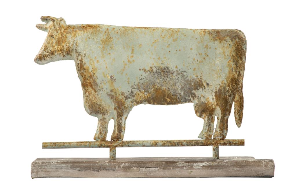 AMERICAN PATINATED METAL COW WEATHERVANEAmerican