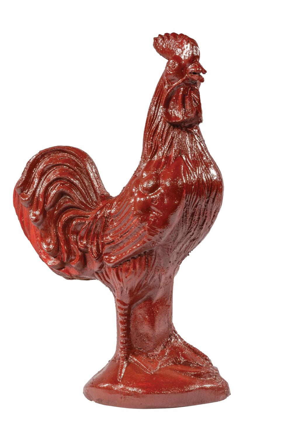 CAST IRON GARDEN FIGURE OF A ROOSTERCast 31c384