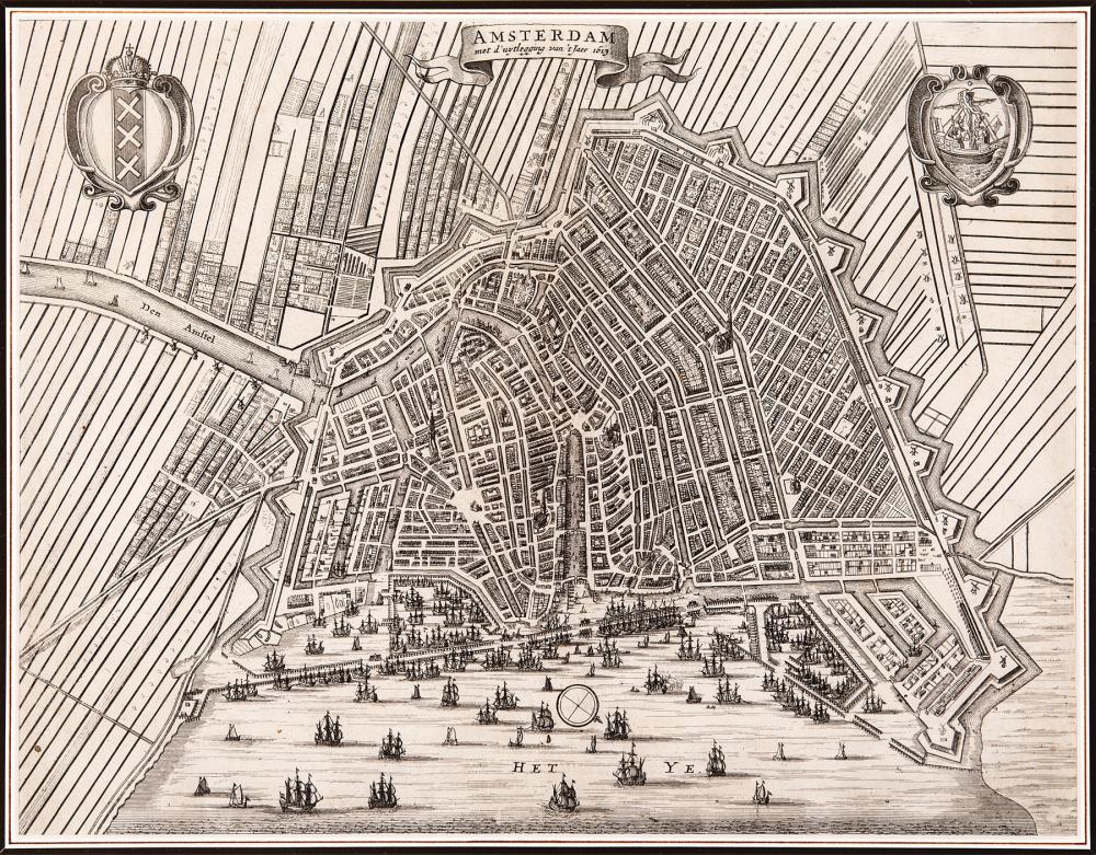 TWO MAPS OF AMSTERDAMTwo Antique