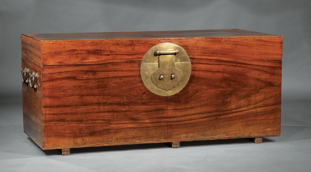 MASSIVE BRASS-MOUNTED CAMPHORWOOD