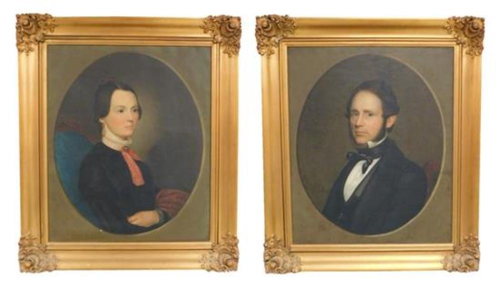 PAIR OF AMERICAN SCHOOL PORTRAITS BY