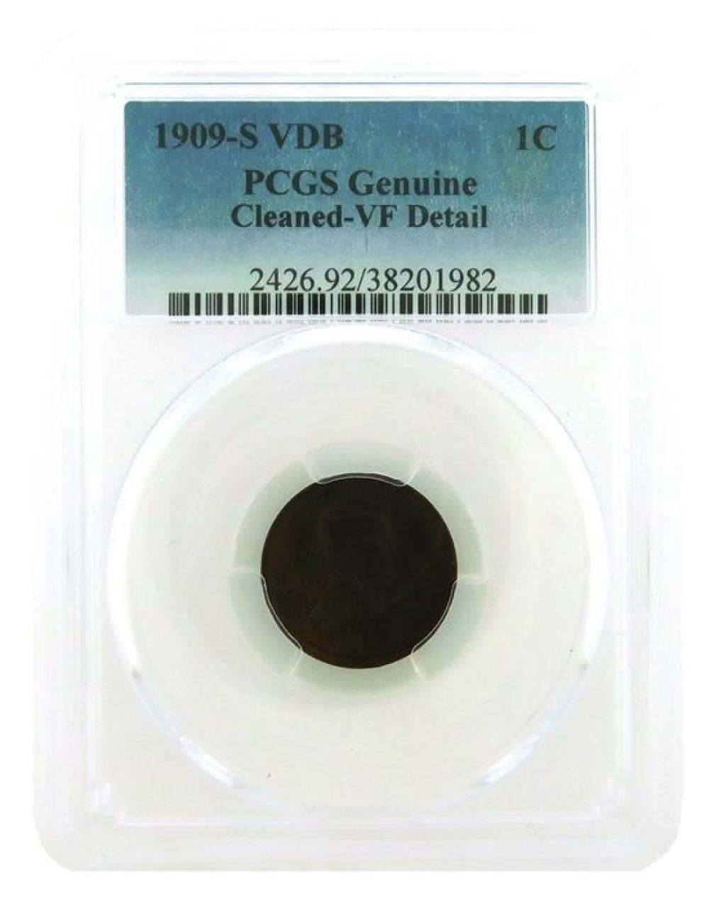  COIN 1909 S VDB 1C PCGS GRADED 31c427