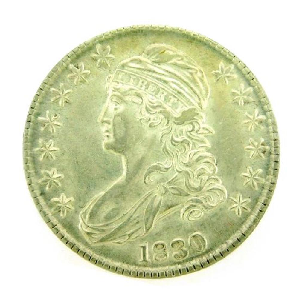 †COIN: 1830 BUST HALF DOLLAR,