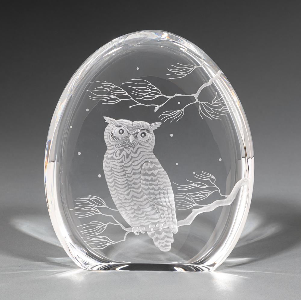 STEUBEN GLASS GREAT HORNED OWL  31c51d