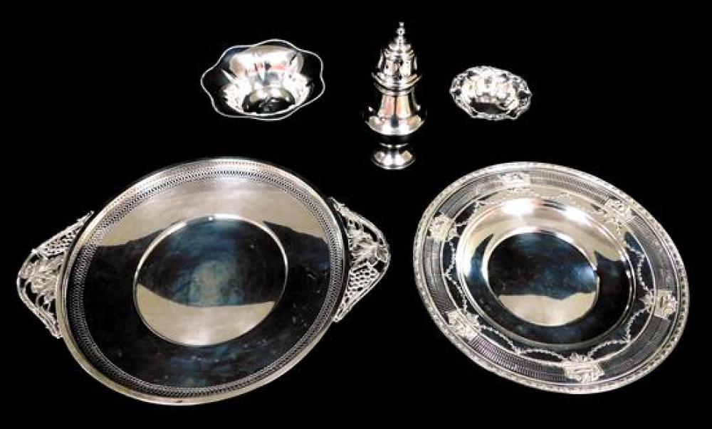 SILVER: FIVE STERLING SERVING PIECES,