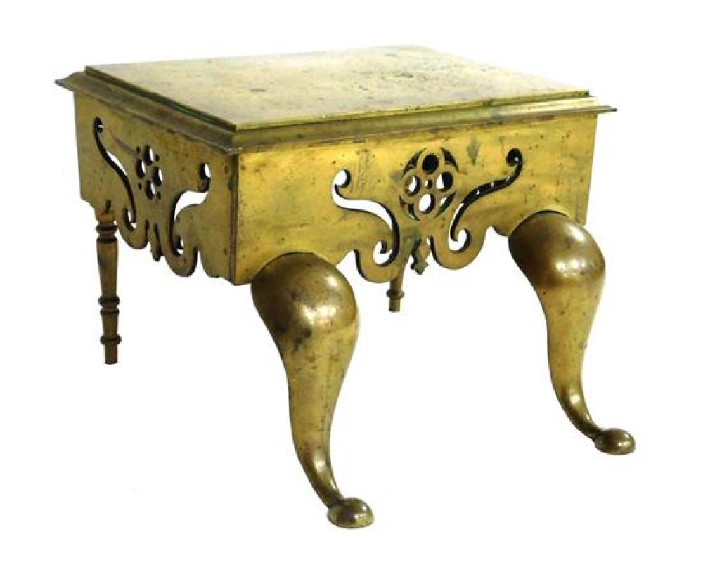 BRASS FOOTMAN OR COACH STOOL, ENGLISH,