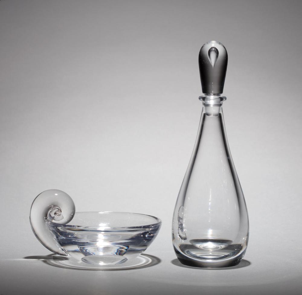 STEUBEN GLASS STOPPERED DECANTER