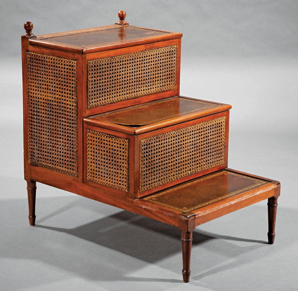 REGENCY-STYLE MAHOGANY AND CANED