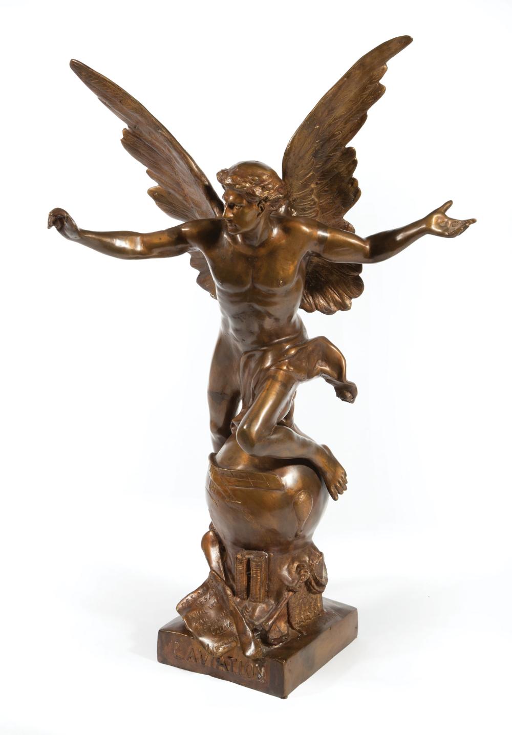 BRONZE FIGURE OF L AVIATION Bronze 31c654