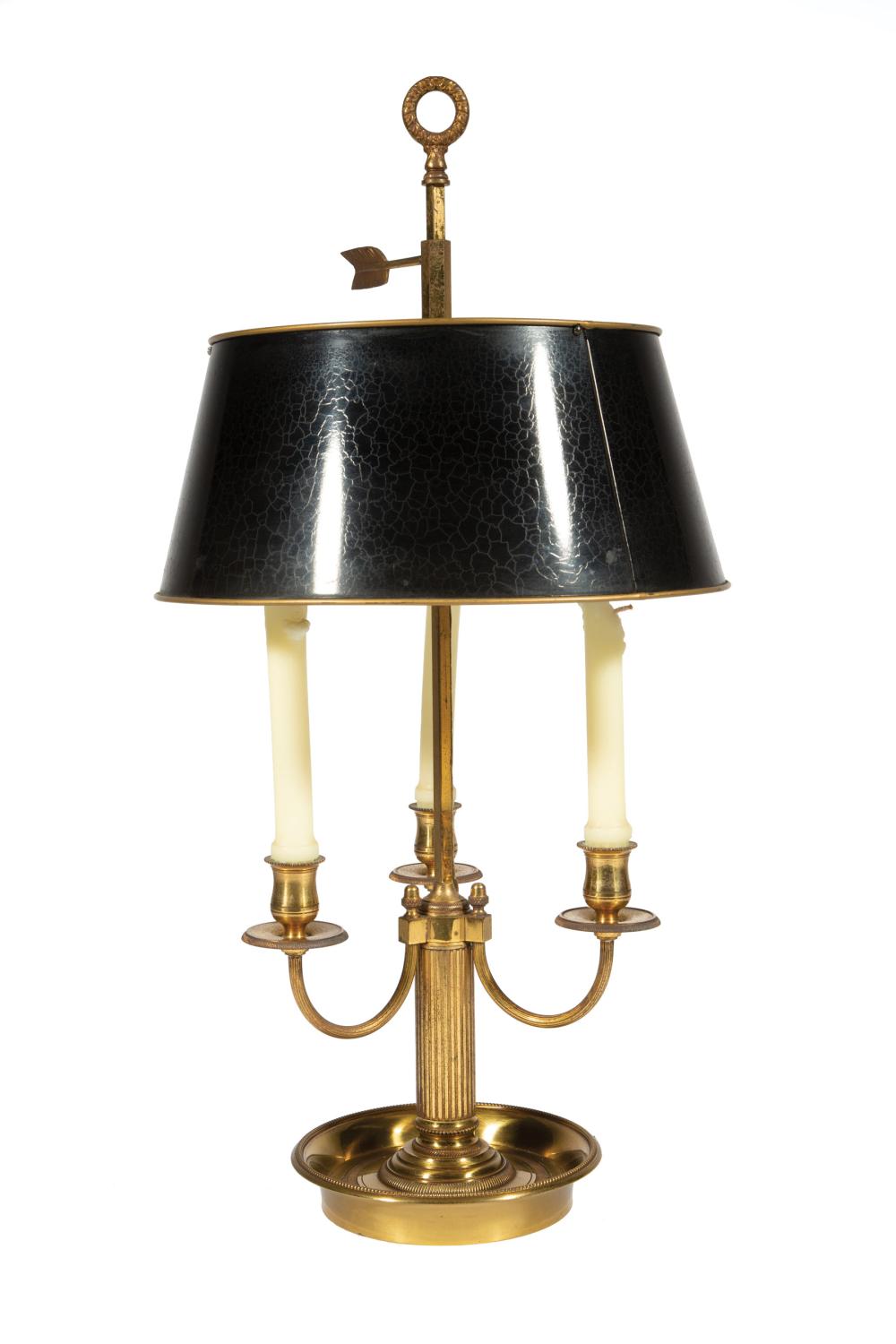 FRENCH BRASS THREE-LIGHT BOUILLOTTE