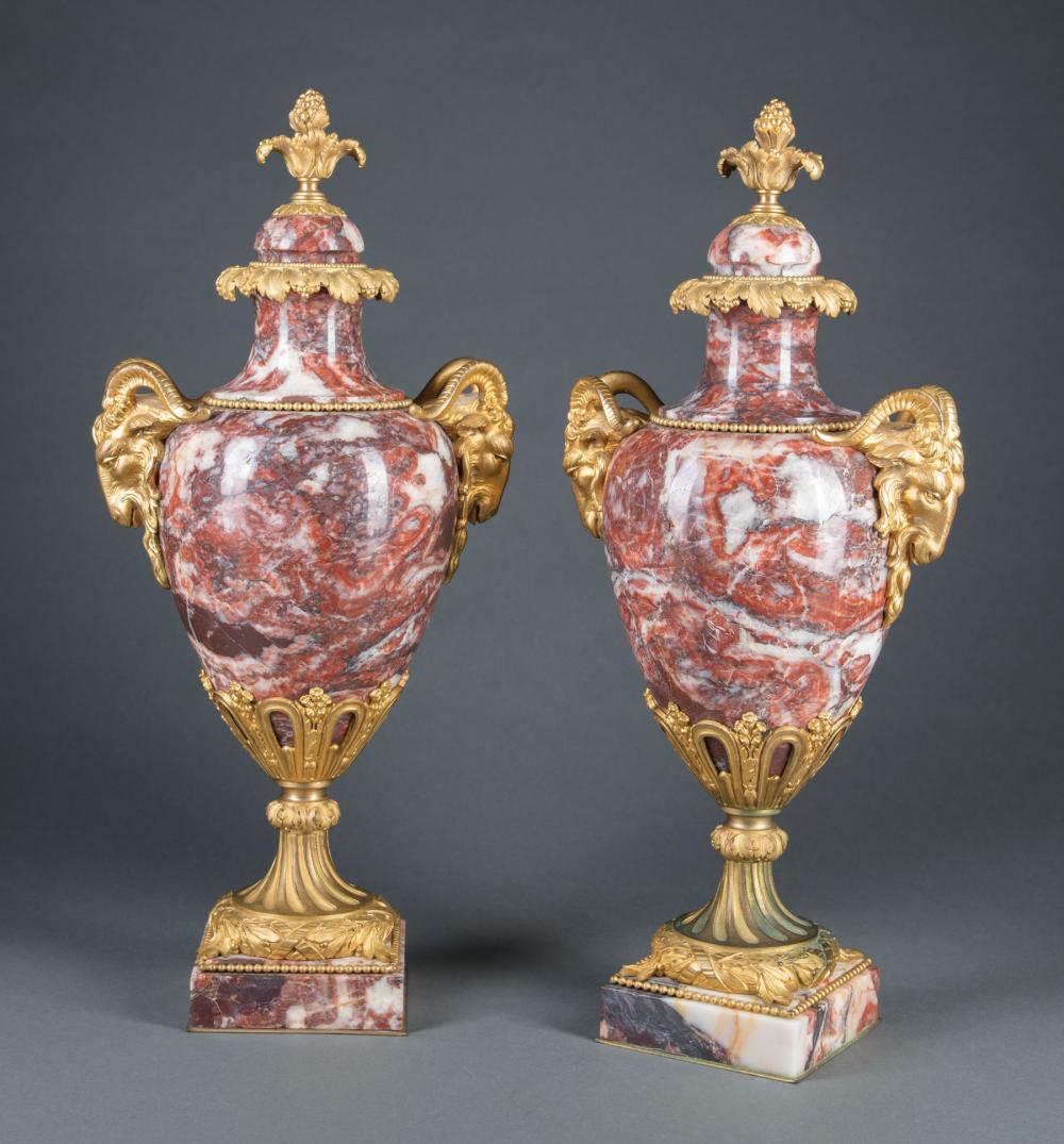 PAIR OF EMPIRE STYLE MARBLE AND 31c6c9