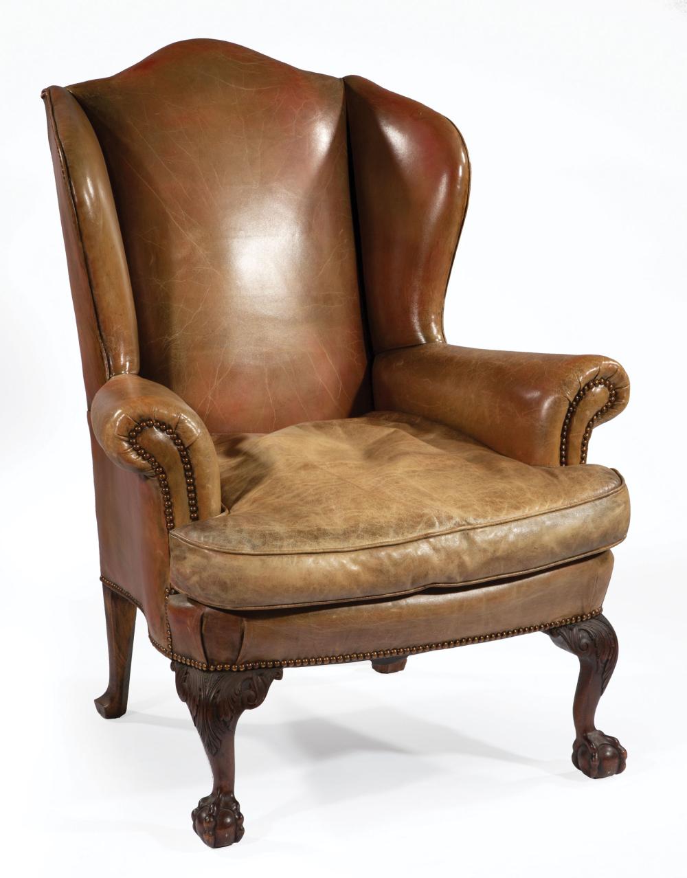 GEORGIAN STYLE MAHOGANY AND LEATHER 31c6d3