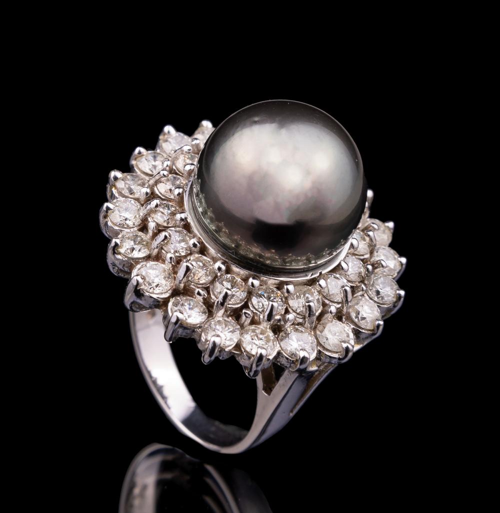 GOLD BLACK TAHITIAN PEARL DIAMOND 31c6dd