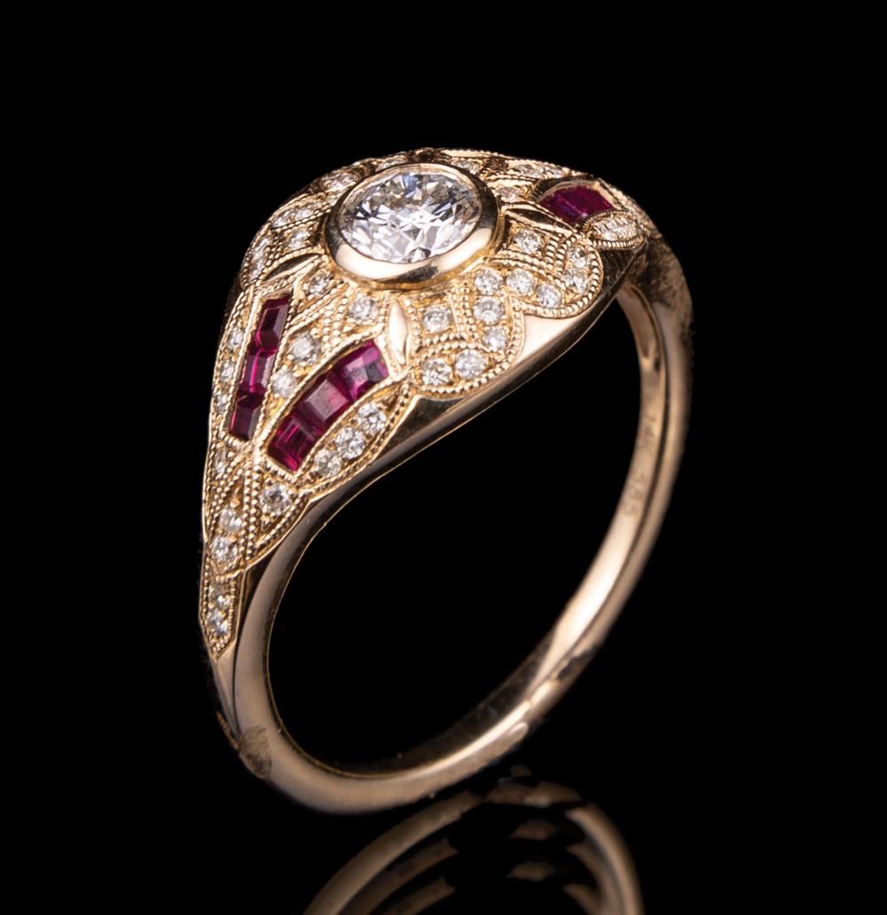 14 KT YELLOW GOLD RUBY AND DIAMOND 31c6f5