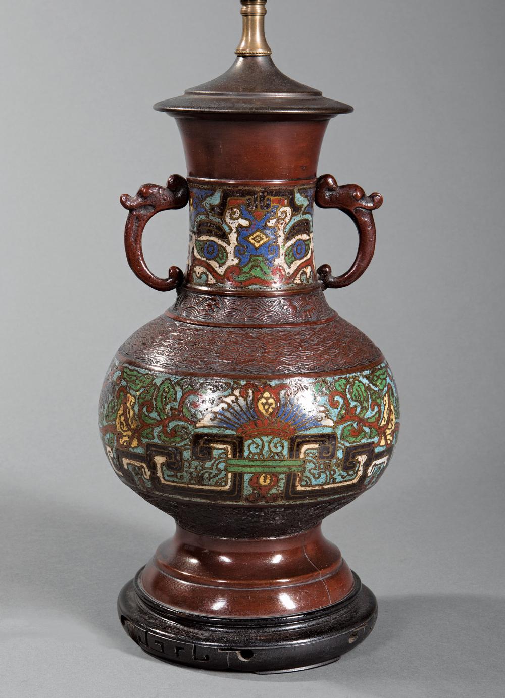 ASIAN PATINATED BRONZE CLOISONNE 31c728