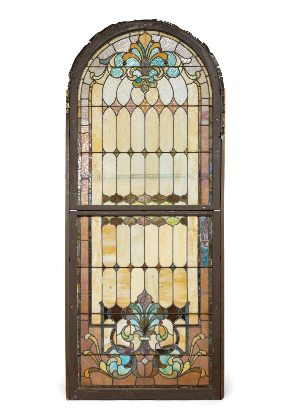 NINE ARCHITECTURAL LEADED STAINED GLASS 31c74c