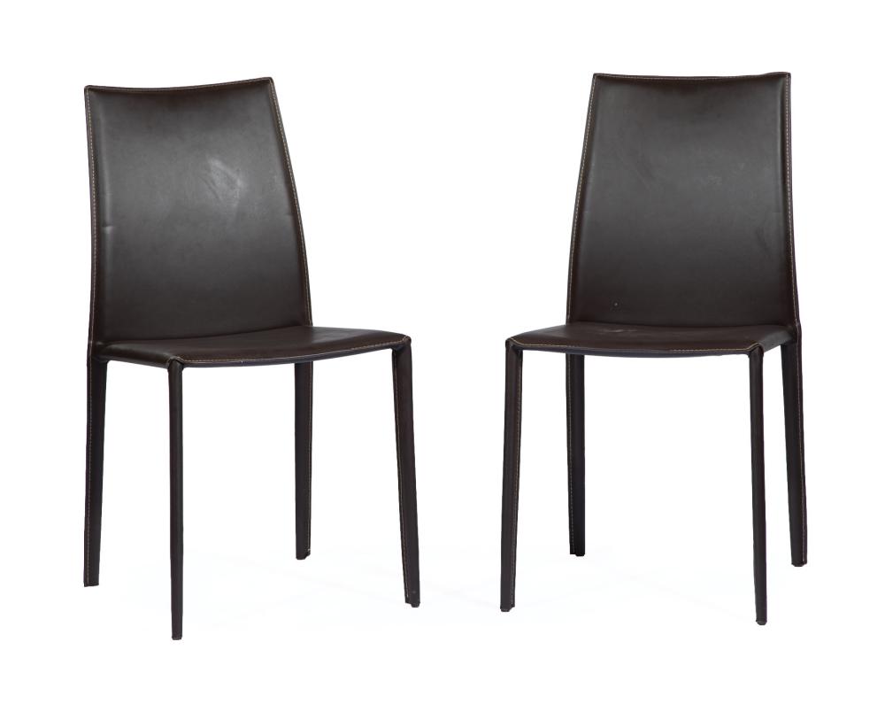 PAIR OF MODERN LEATHER SIDE CHAIRSPair 31c75a
