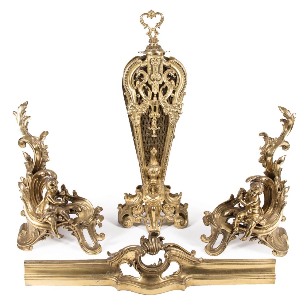 LOUIS XVI-STYLE BRONZE CHENETS