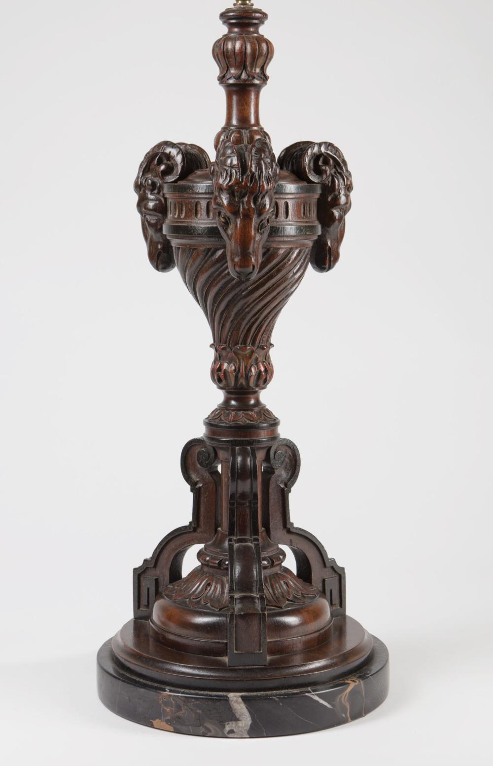 CONTINENTAL CARVED WALNUT LAMPContinental 31c801