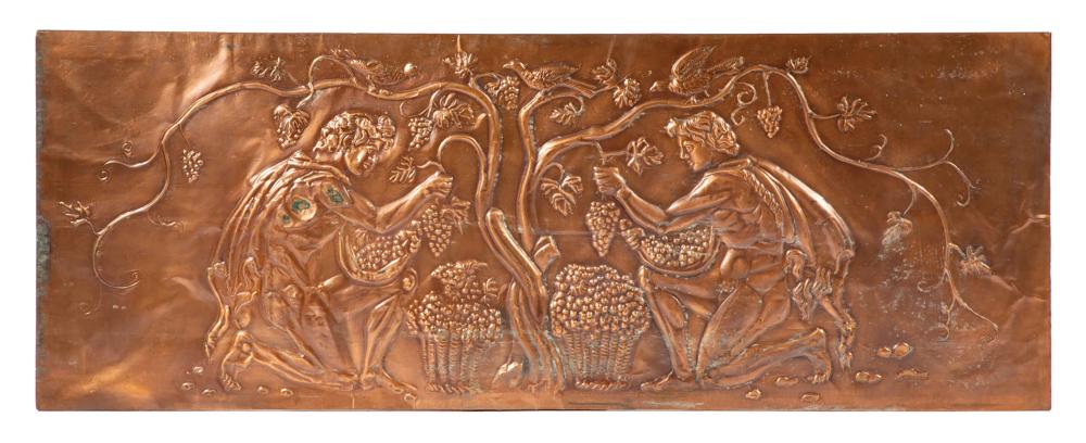 REPOUSSE COPPER PANEL OF A VINEYARD
