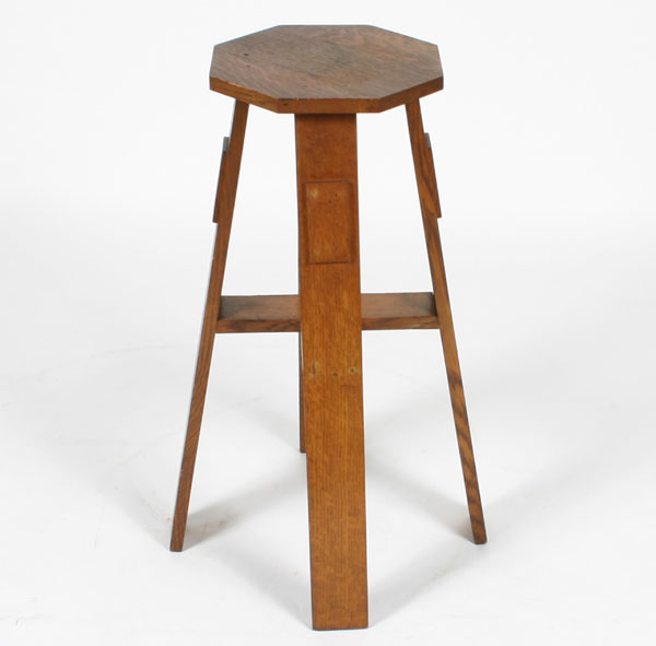 Mission oak plant/fern stand with octagonal