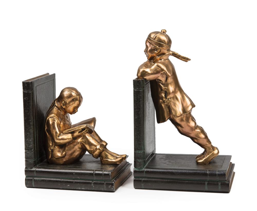 TWO CONTINENTAL PATINATED METAL FIGURAL