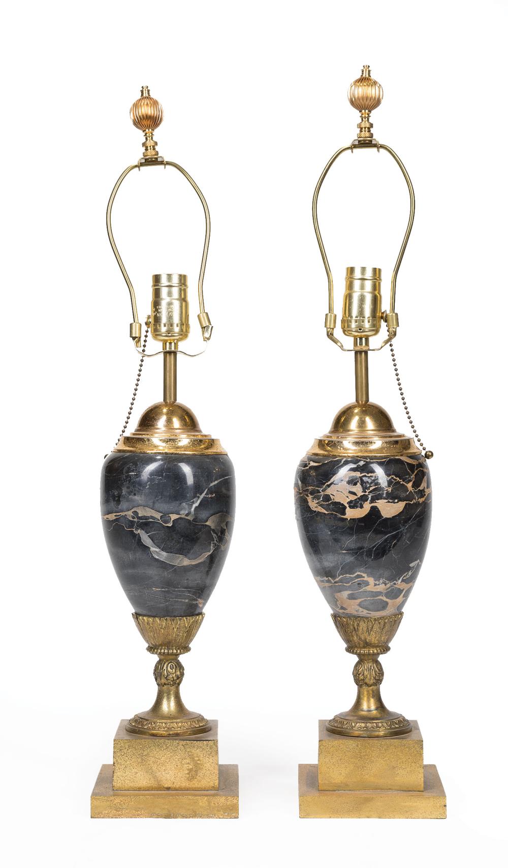 PAIR OF CONTINENTAL GILT BRONZE AND