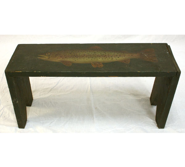 Primitive Folk Art bench with hand 4fa81