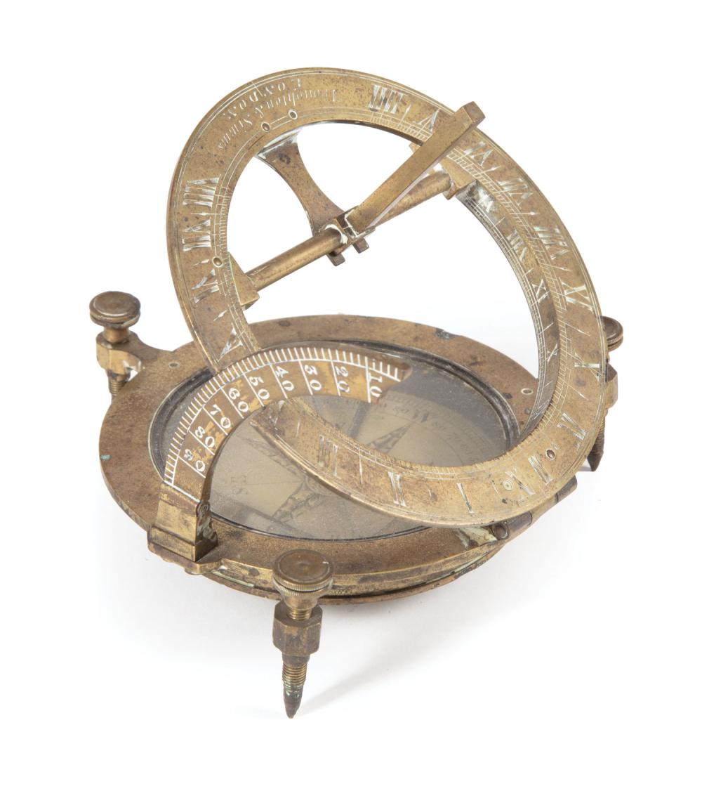 ENGLISH BRASS UNIVERSAL COMPASS SUNDIALEnglish